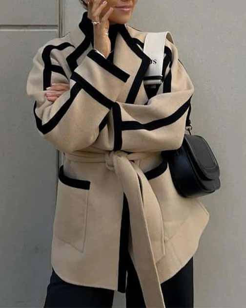 Velina Moda | Casual Lace-Up Jacket