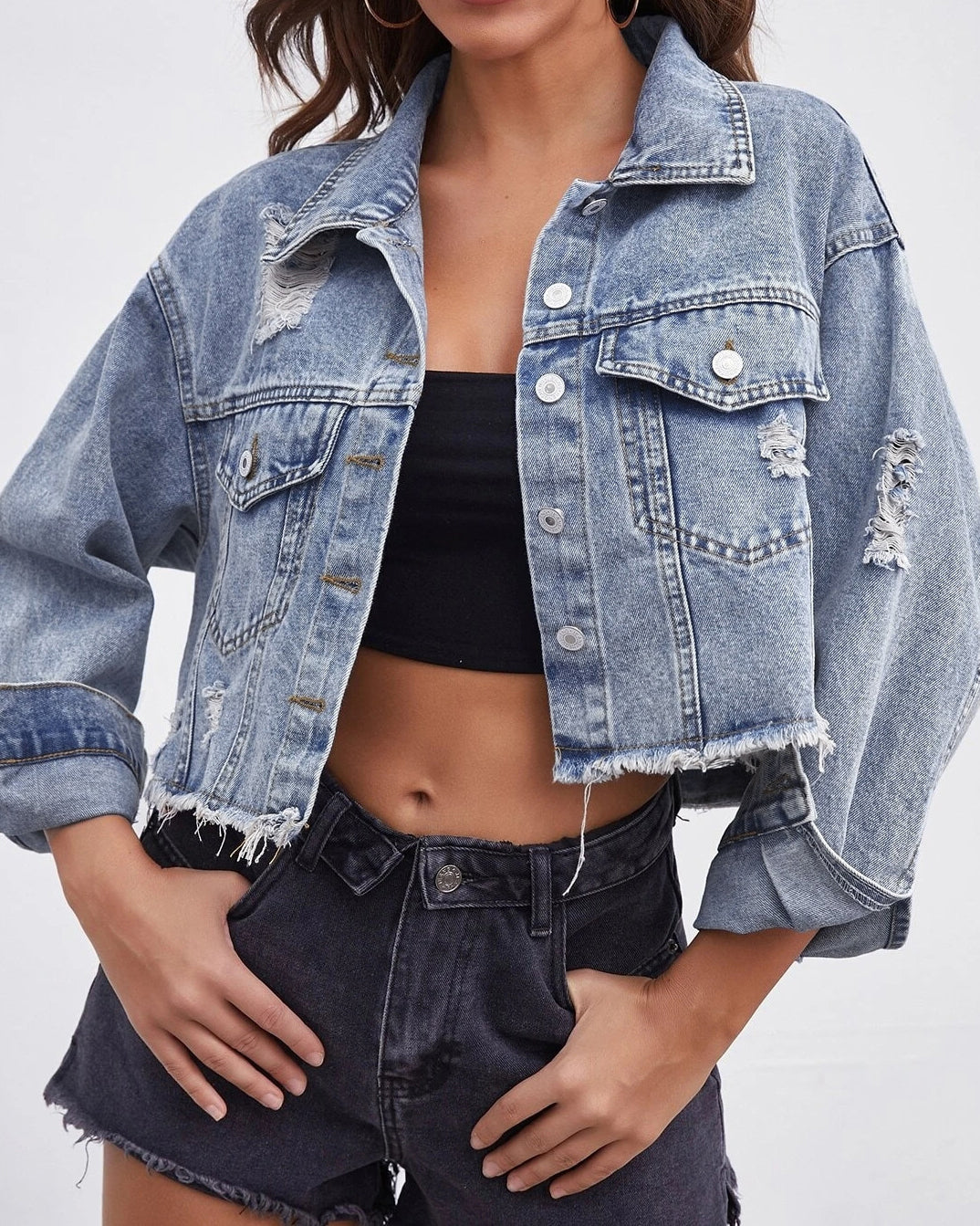 Velina Moda | Denim Short Jacket