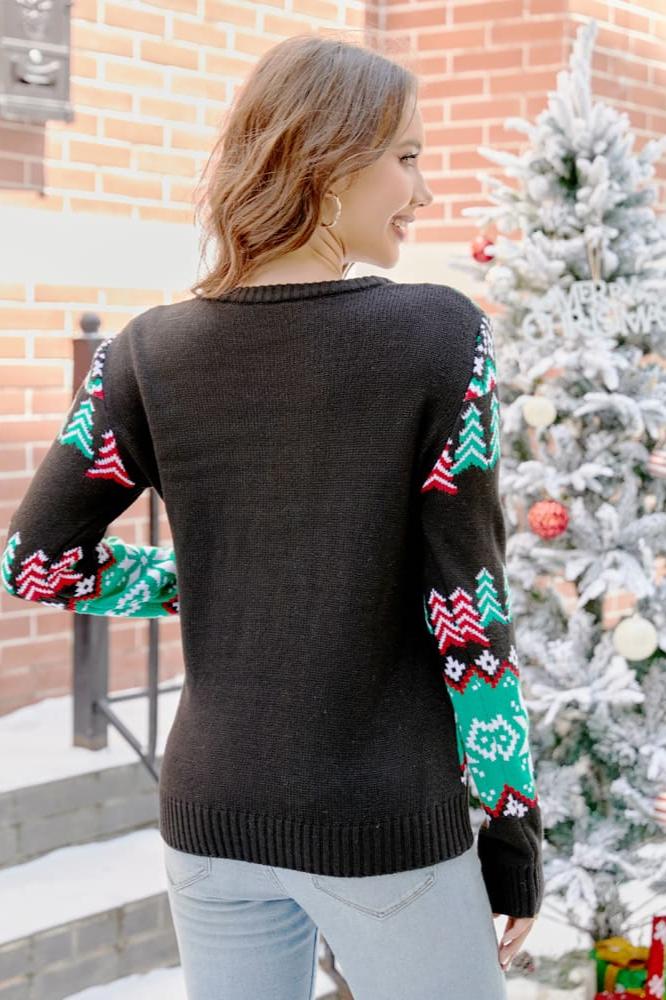Velina Moda | Christmas Dinosaur Knit Pullover