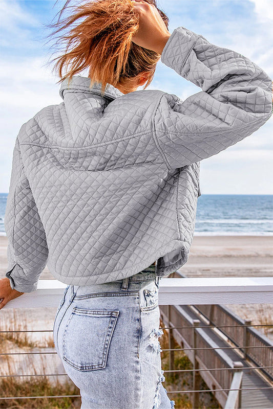 Velina Moda | Quilted Jacket with Pockets and Zipper