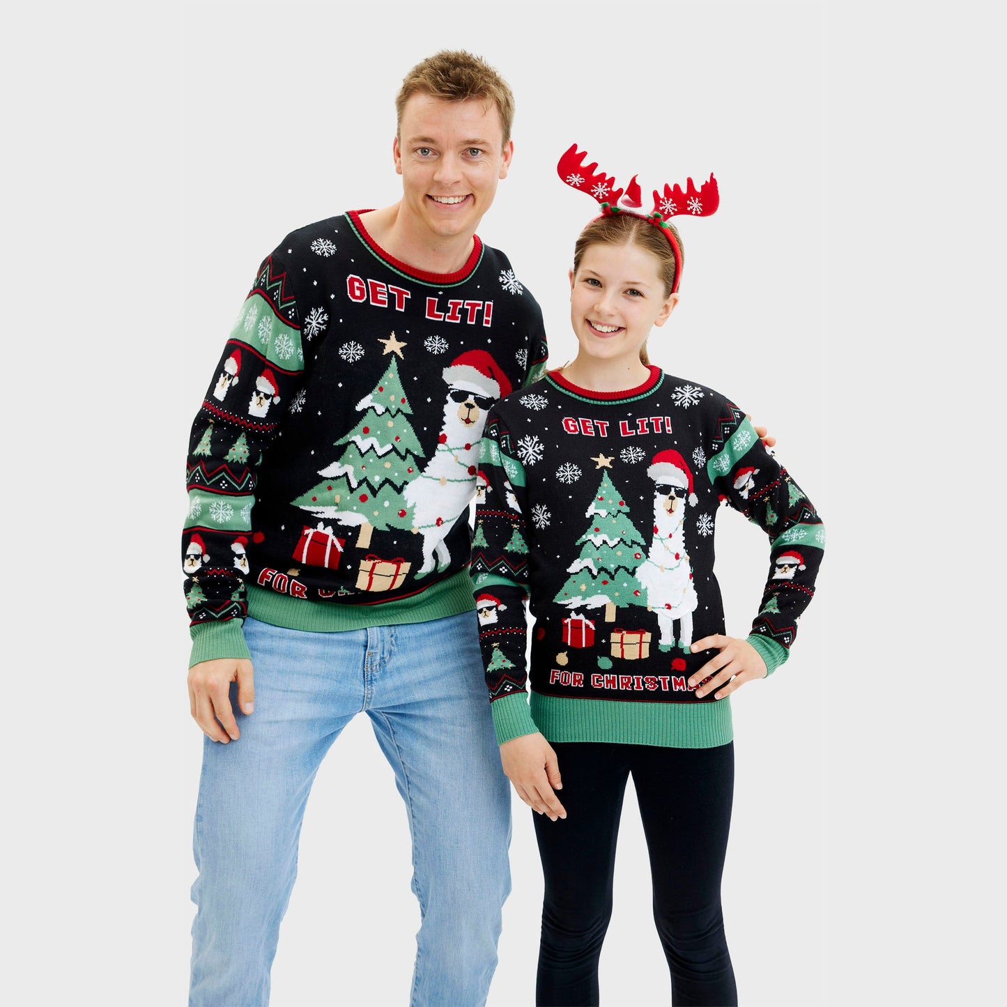 Velina Moda | Get Lit Llama Christmas Christmas Sweater Men