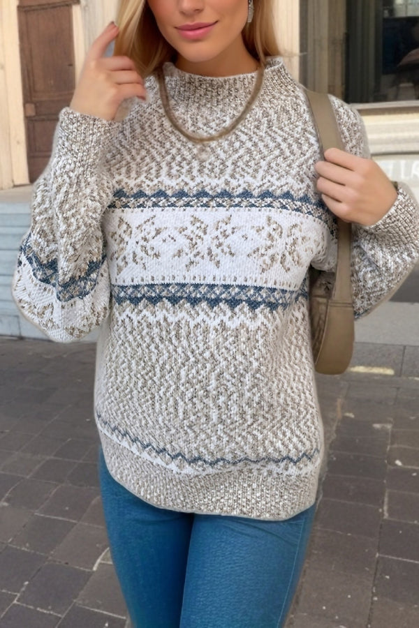 Velina Moda | Chic Christmas Turtleneck with Snowflake Sweater
