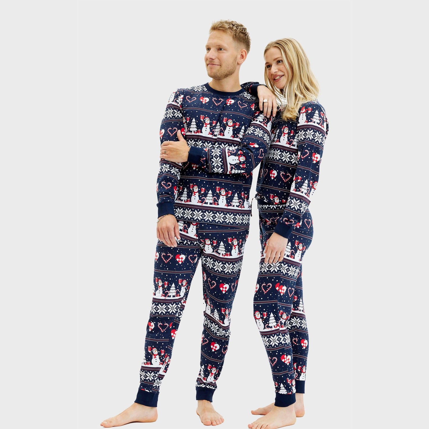 Velina Moda | Christmas Heart Christmas Pajamas Navy Men's