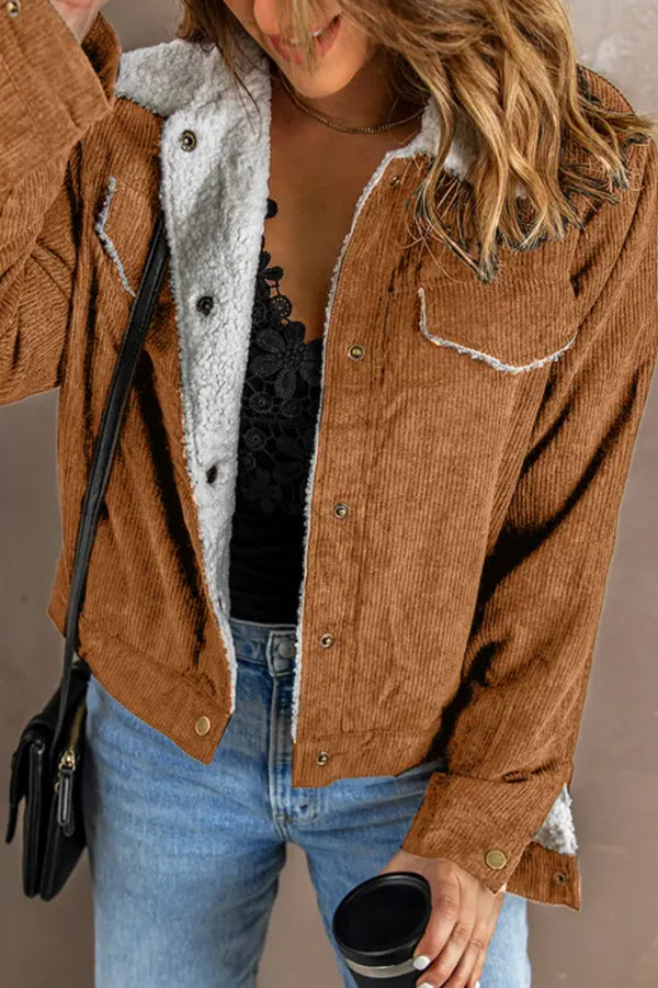 Velina Moda | Lambswool Patchwork Corduroy Jacket