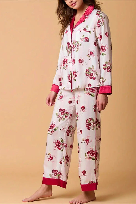 Velina Moda | Christmas Festive Striped Pattern Pajama Set