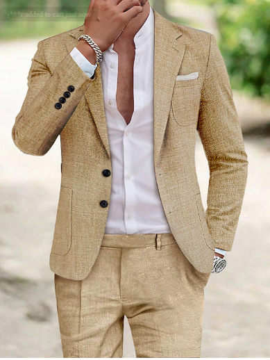 Velina Moda | Linen suit men's - Two-piece costume for summer