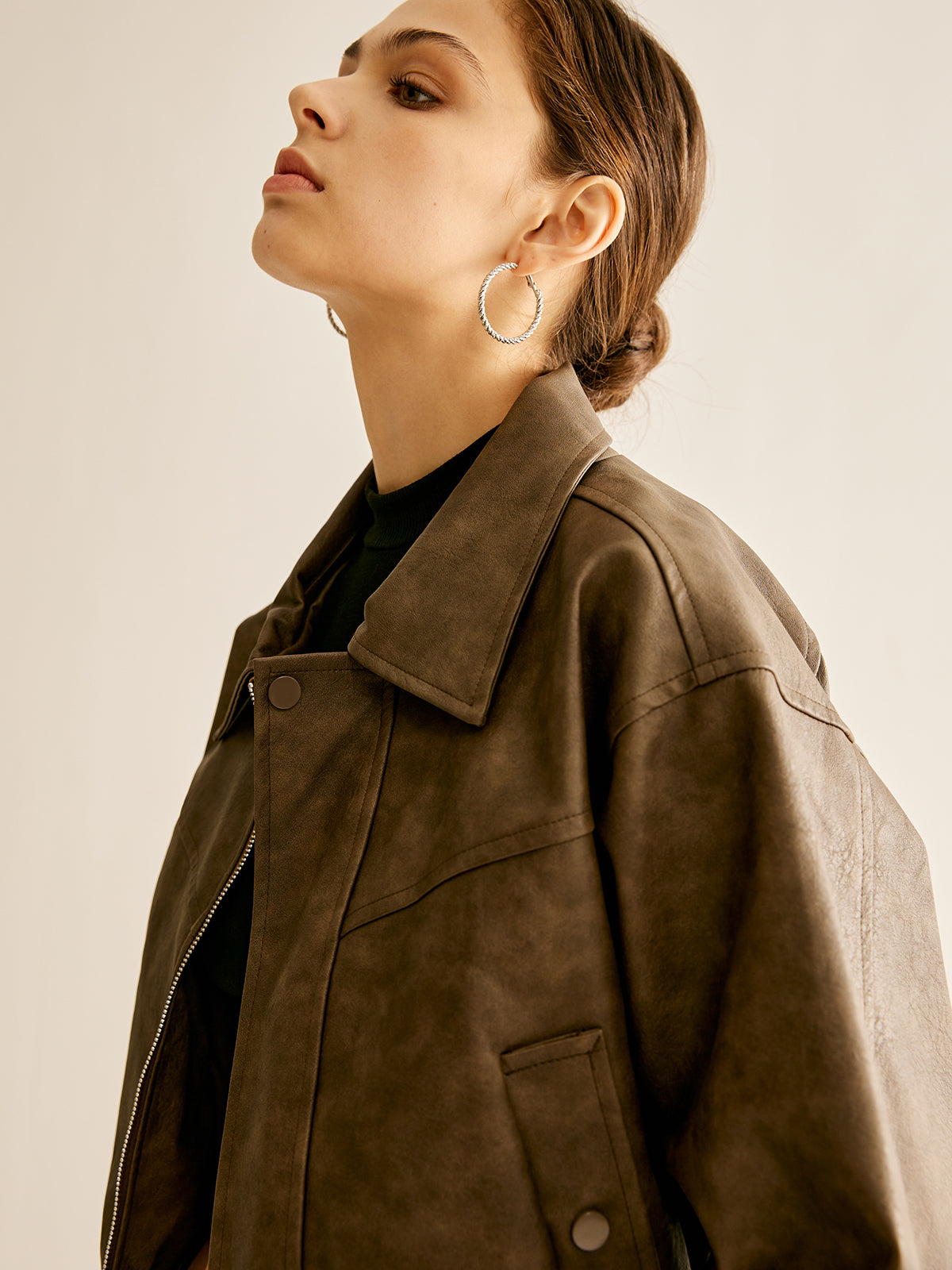 Velina Moda | Faux Leather Jacket