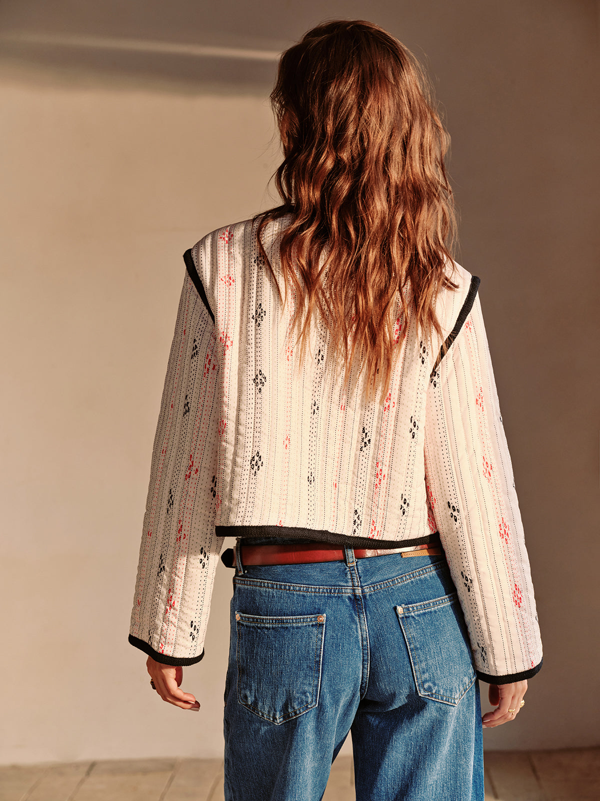 Velina Moda | Contrast Piping Short Jacket