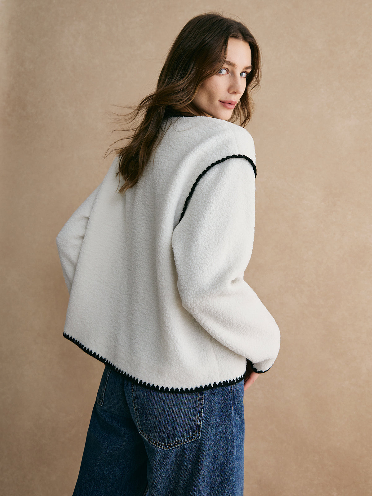 Velina Moda | Trim Minky Fleece Jacket