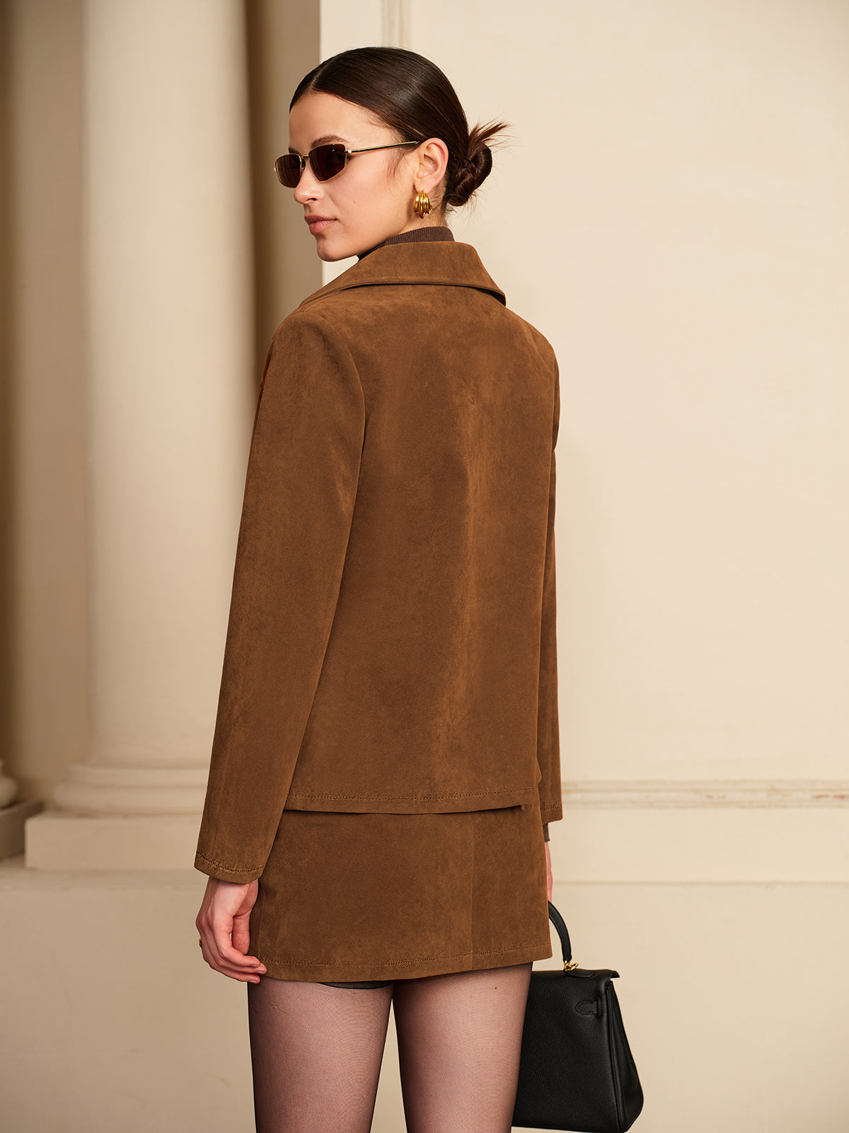 Velina Moda | Zipper Jacket with Shoulder Pads