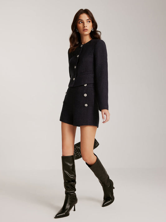 Velina Moda | Down Tweed Short Jacket