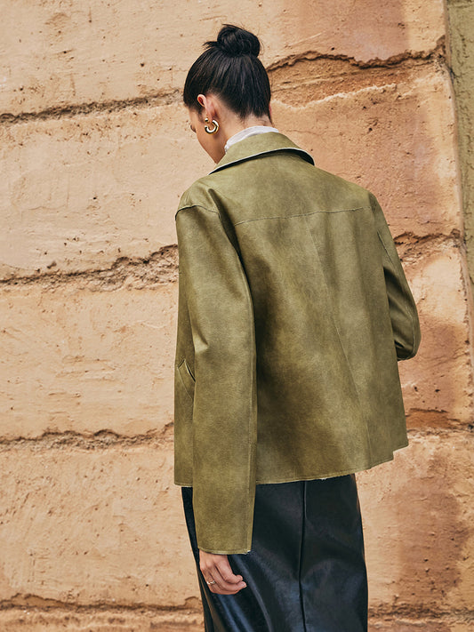 Velina Moda | Pu-Leather Straight Jacket