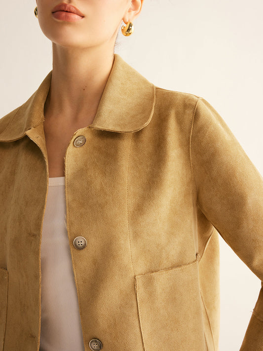 Velina Moda | Faux Leather Short Jacket