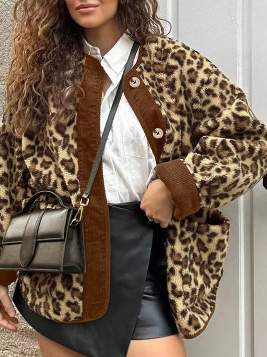 Velina Moda | Trim Minky Leopard Jacket