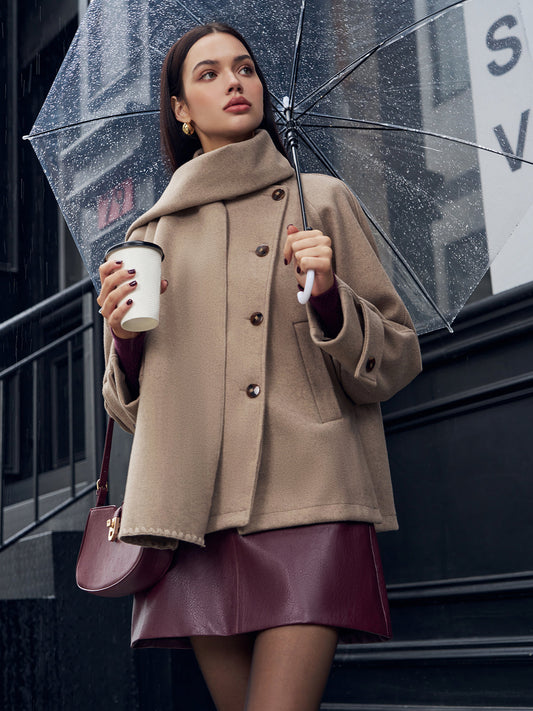 Velina Moda | Jacket with Matching Button Scarf