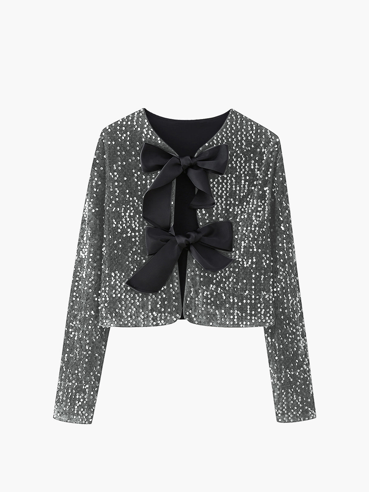 Velina Moda | Velvet Bow Decor Jacket