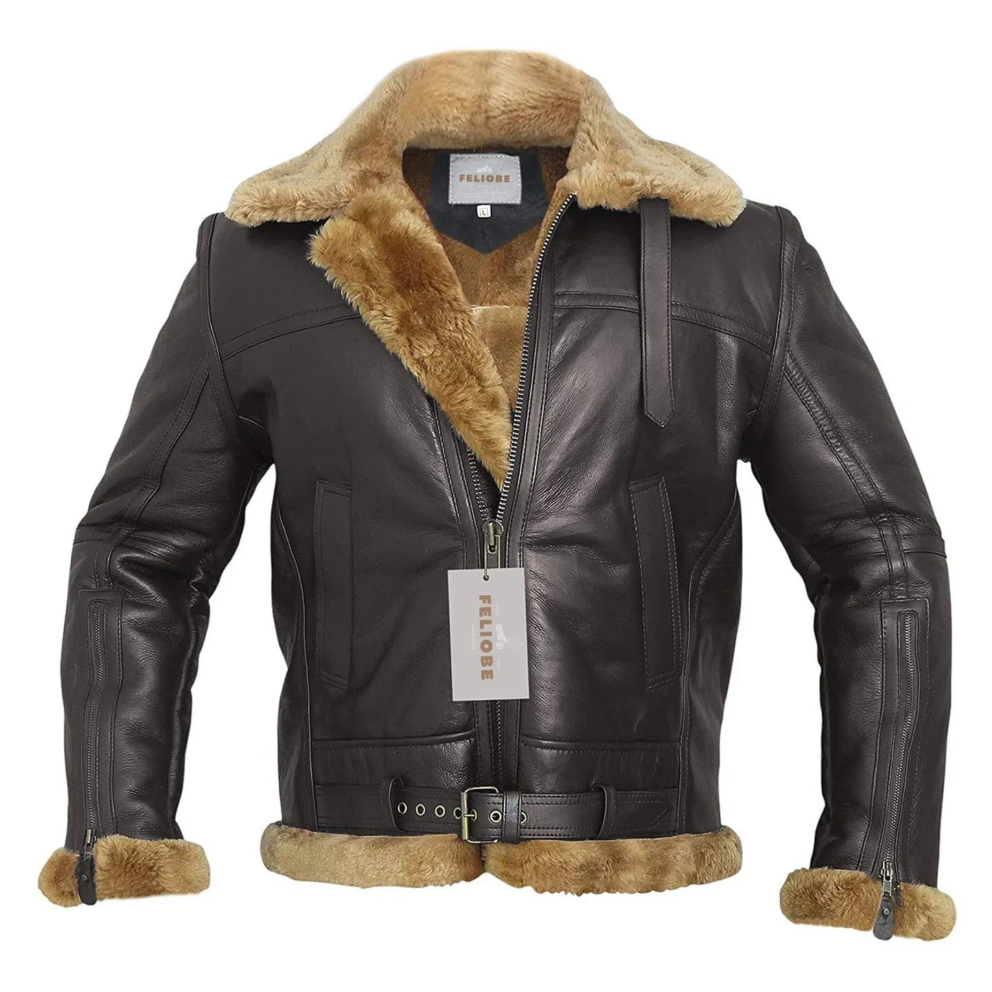 Velina Moda | B3 - Pilot jacket made of reversed lamb for luxury and warmth