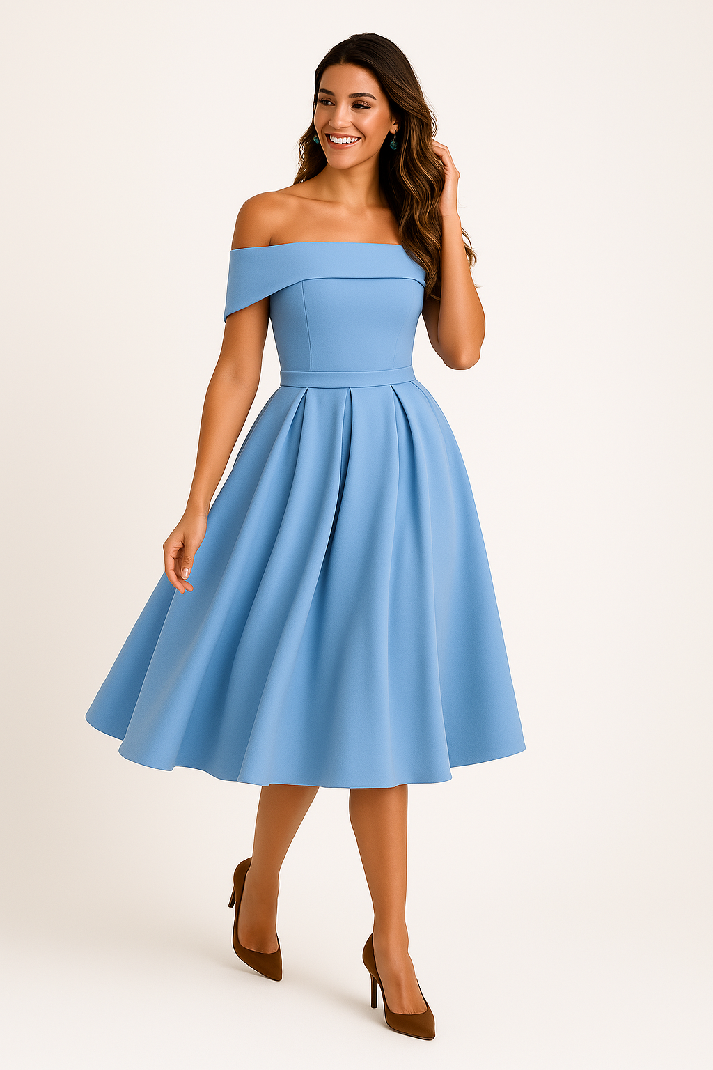 Gabriela - Vestido de fiesta de satén sin tirantes