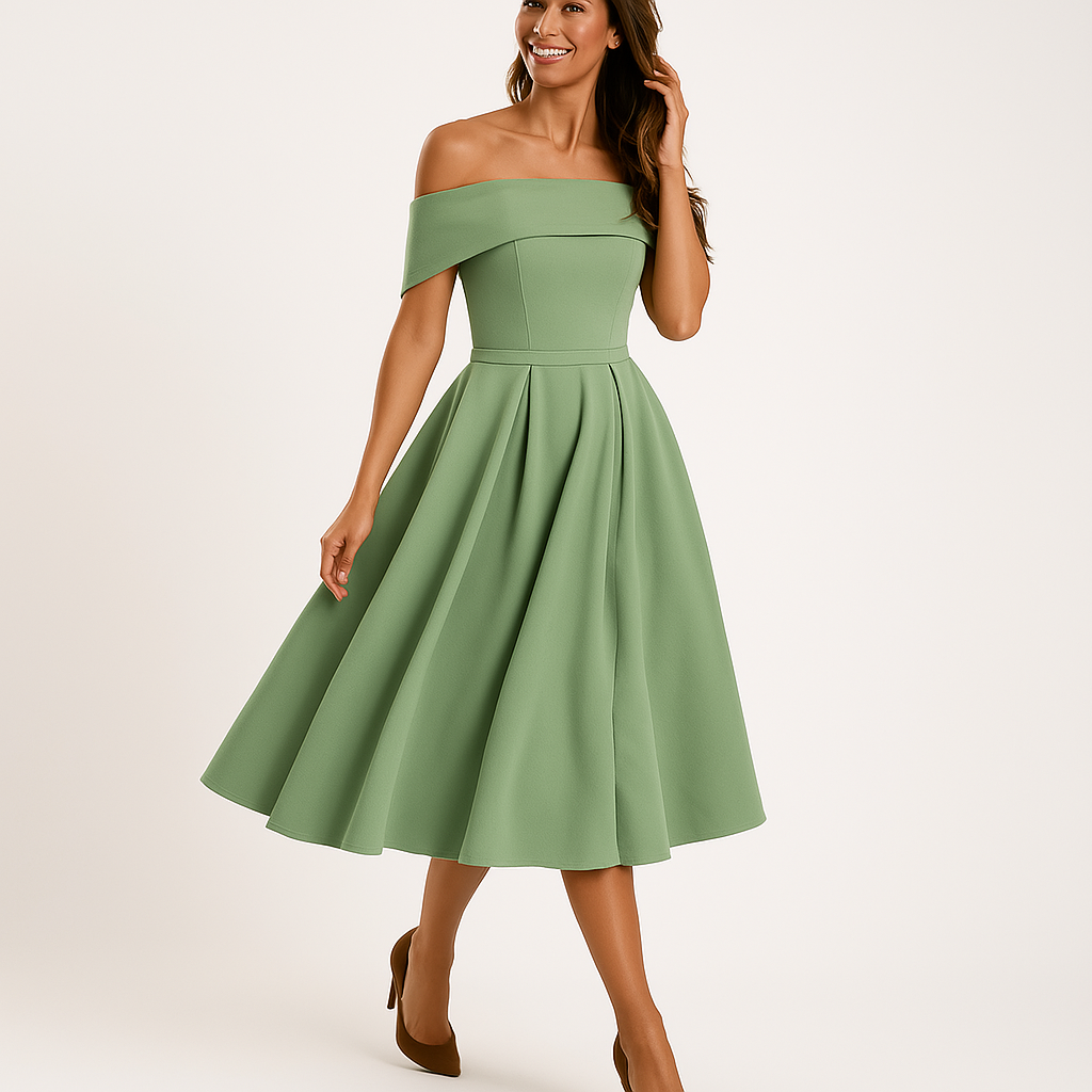 Gabriela - Vestido de fiesta de satén sin tirantes