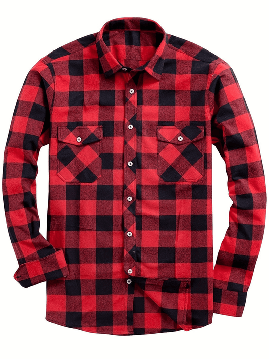 Velina Moda | Casual Men's Shirt with Lumberjack Print