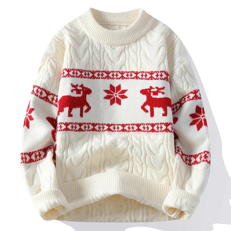 Velina Moda | Winter sweater with deer pattern - Warm & stylish knitted sweater for the holidays
