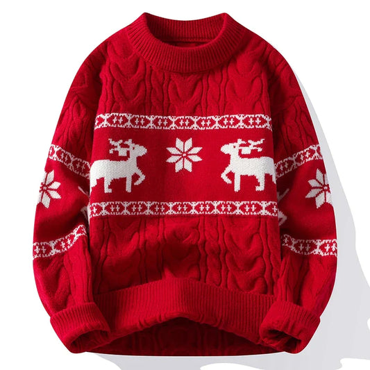 Velina Moda | Winter sweater with deer pattern - Warm & stylish knitted sweater for the holidays