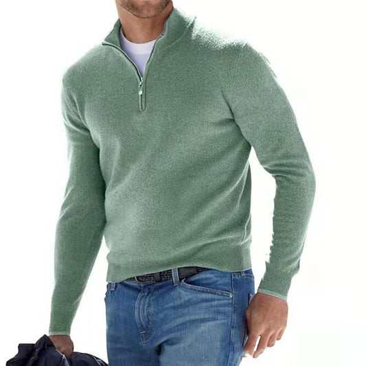 Velina Moda | V Neck Sweater - Men's Sweatshirt with Zipper