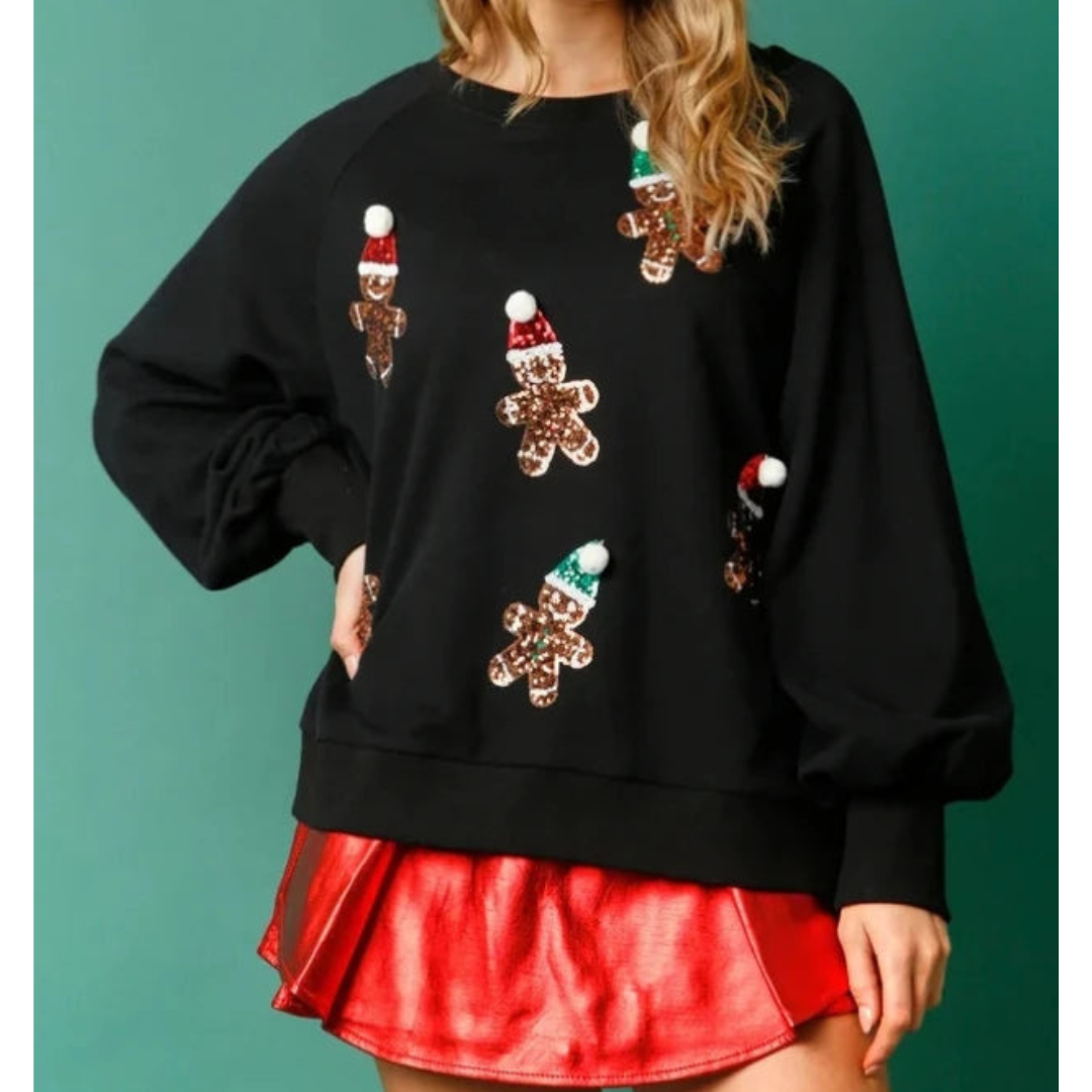Velina Moda | Christmas Sweater Women Warm Sweater with Sequins and Pom Poms