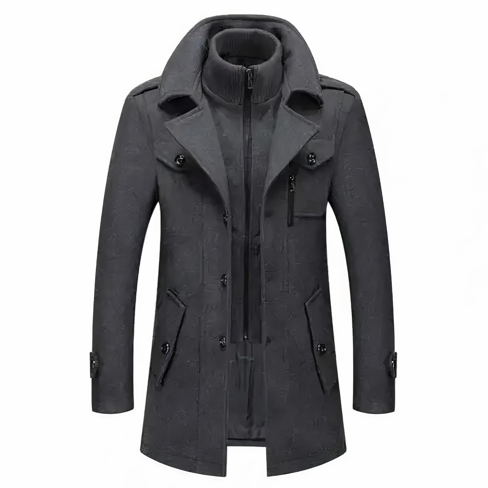Velina Moda | Fashionable Double Collar Jacket for Men