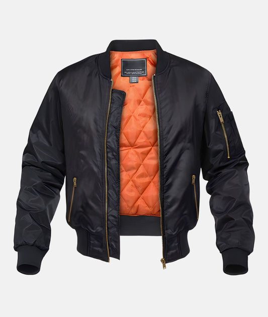 Velina Moda | Bomber Jacket Men with Ribbed Collar - Casual Bomber Jackets Men