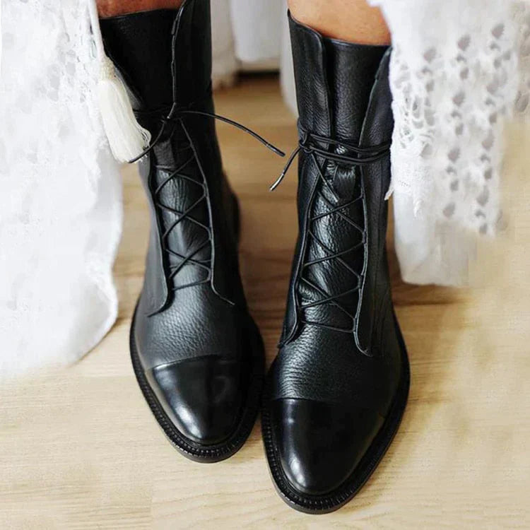Vintage-style ankle boots with heels