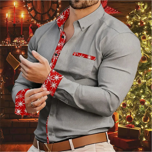 Velina Moda | Men's Shirt - Stylish & Comfortable Shirt with Christmas Accents