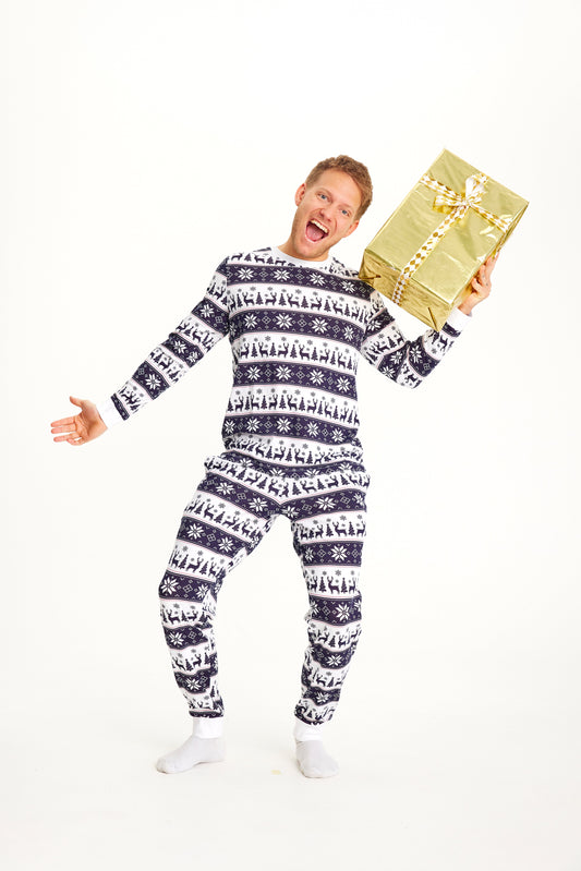 Velina Moda | Reindeer Christmas Pajama Navy Men