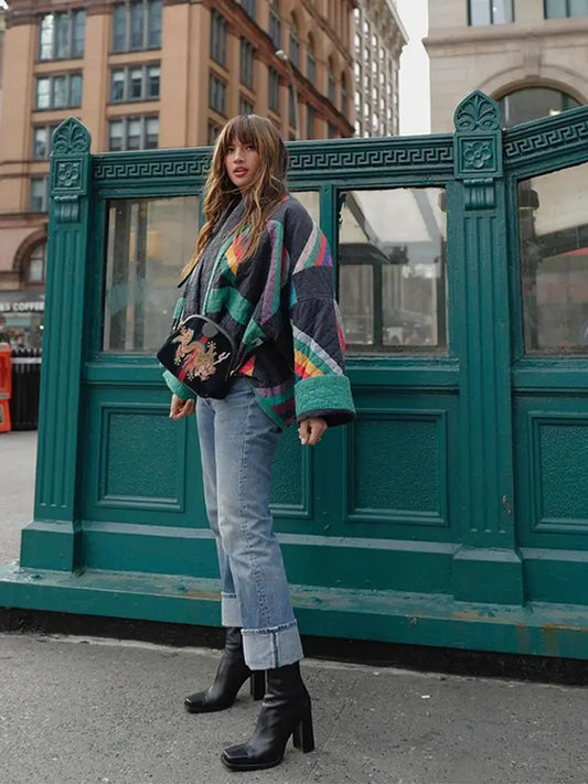Velina Moda | Jacket - Stylish Vintage Boho Jacket for Women with Unique Prints