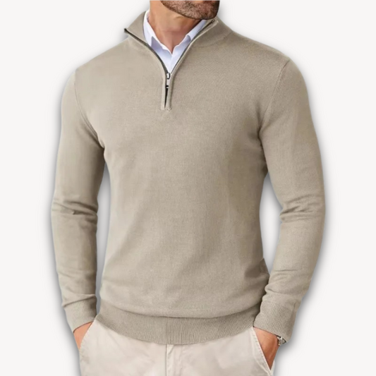 Velina Moda | Cotton Sweater - Men's Quarter-Zip