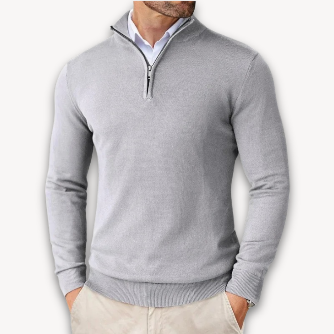 Velina Moda | Cotton Sweater - Men's Quarter-Zip