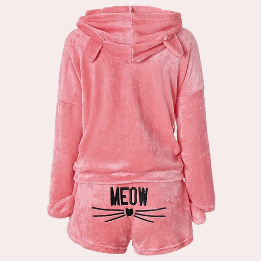 Velina Moda | Fleece Lounge Pajama Set Women with Hood