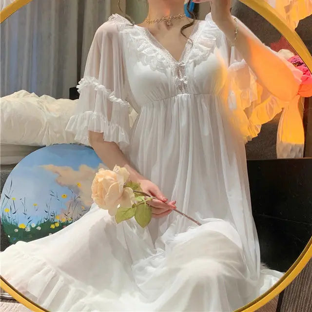 Elegant evening dress with V-neckline