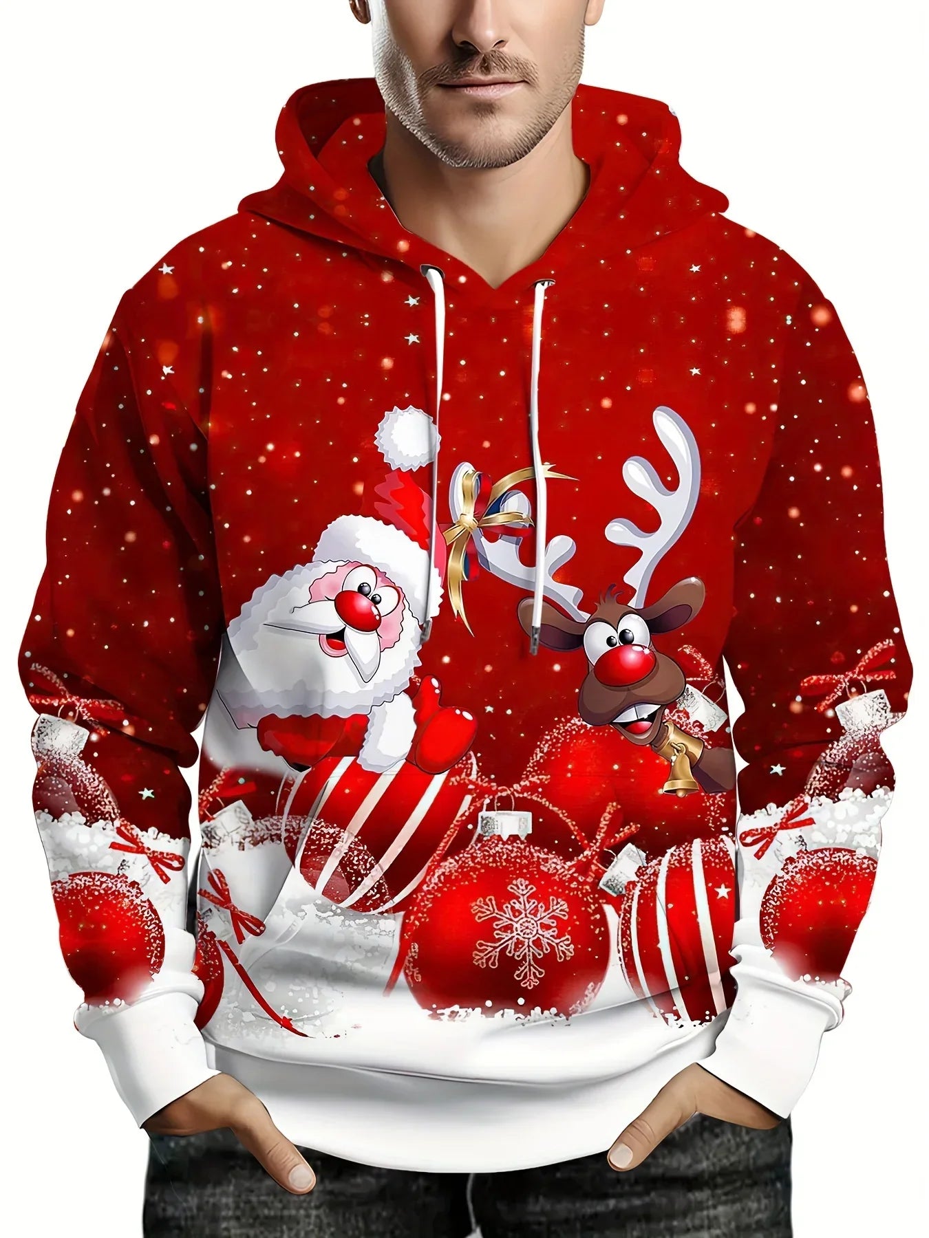Velina Moda | Hoodie with Christmas print - Warm & modern sweater for the holidays