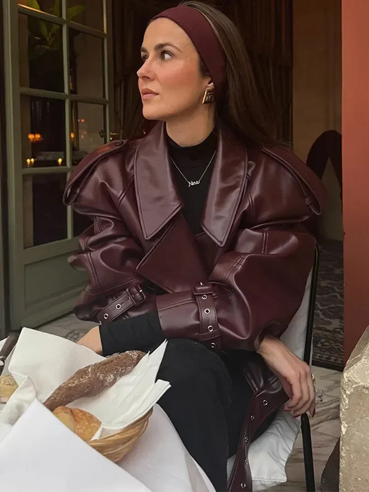 Velina Moda | Faux Leather Jacket