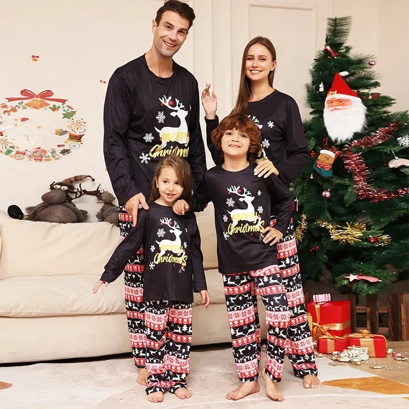 Velina Moda | Christmas Pjs - Black/Deer