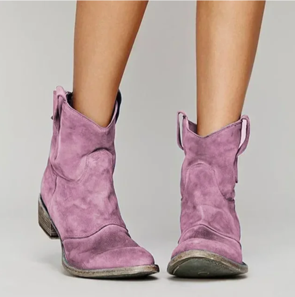 Taupe Suede Cowboy Boots
