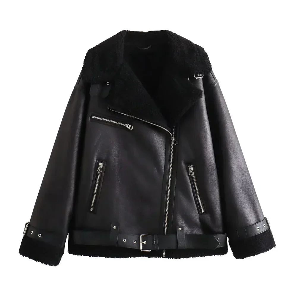 Velina Moda | Double-Side Coat - Elegant & Comfortable Jacket with Belt and Modern Collar for Autumn