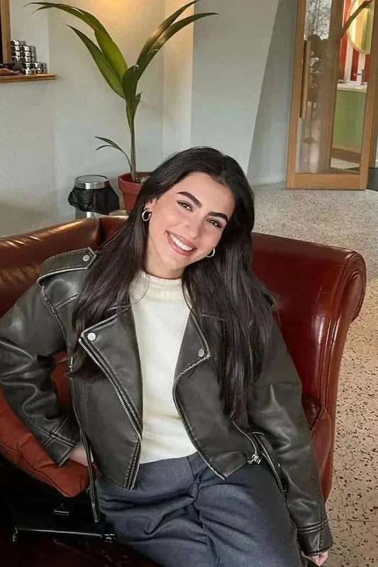 Velina Moda | Modern short biker jacket