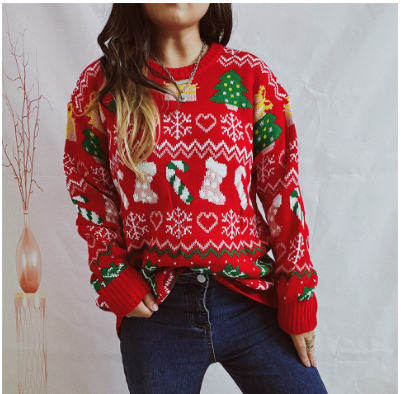 Velina Moda | Christmas Sweater Women Knitted Flawed Christmas Sweater
