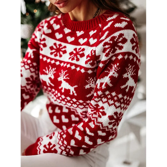 Velina Moda | Christmas sweater for women - Warm & stylish sweater with snowflake print