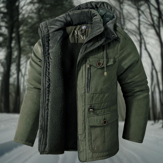 Velina Moda | Men's parka with hood - Winter jacket men's parka