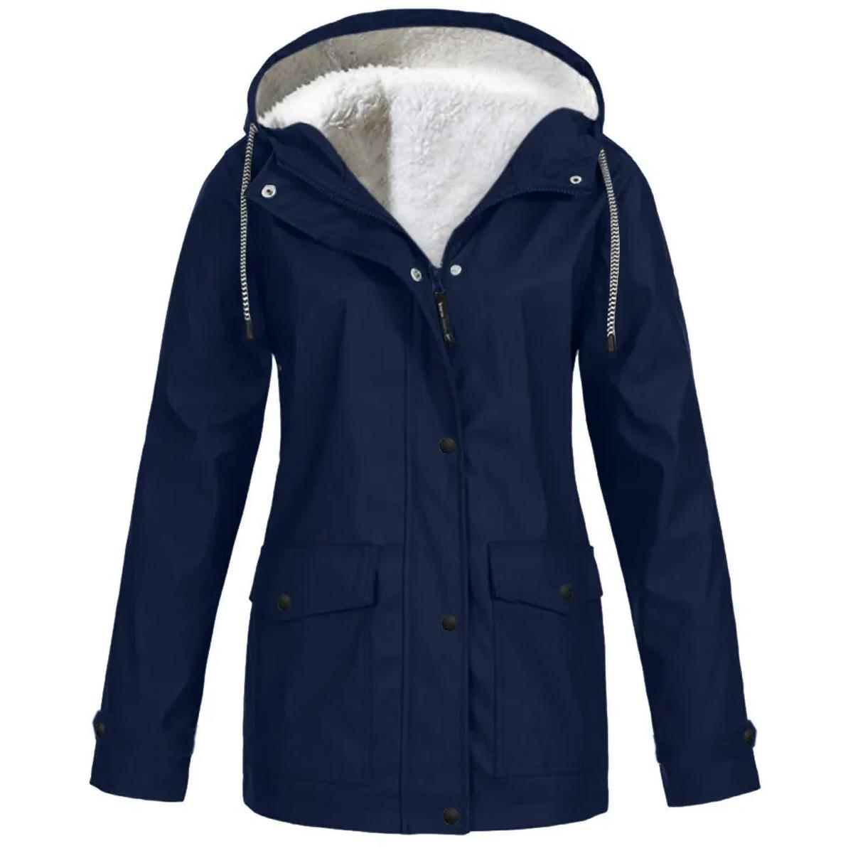 Velina Moda | Fleece Outdoor Jacket with Hood - Women's Jacket