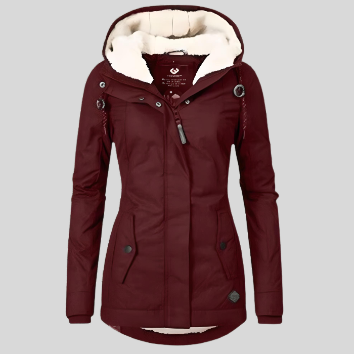 Velina Moda | Long Winter Jacket Women with Hood - Padded Jacket