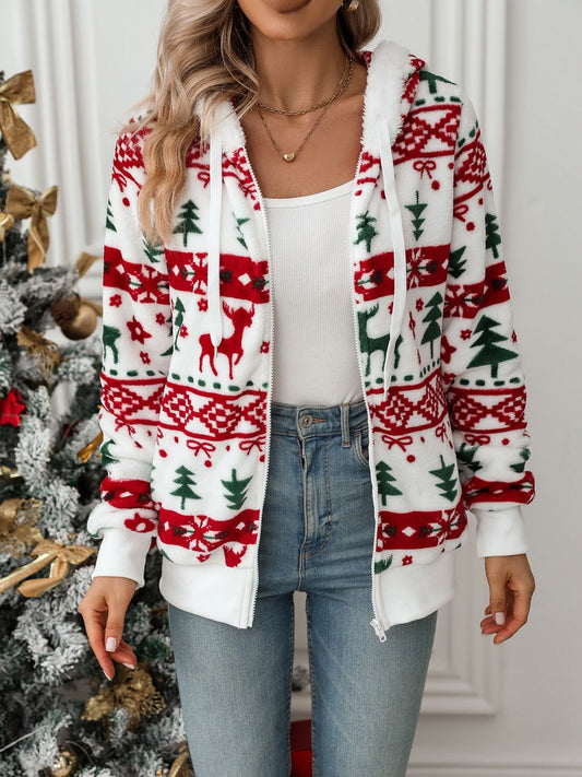 Velina Moda | Christmas Hoodie Women Knitted Reindeer Sweater
